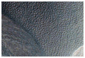 Gullies in Crater in Aonia Terra
