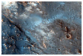 Phyllosilicate-Rich Lobate Feature in Floor of Crater
