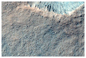 Monitor Slopes of Fresh 1-Kilometer Crater