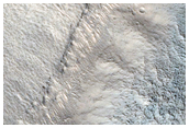 Pits and Cracks in Crater in Protonilus Mensae
