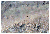 Faulted Stratified Rock in Crater East of Schiaparelli Crater
