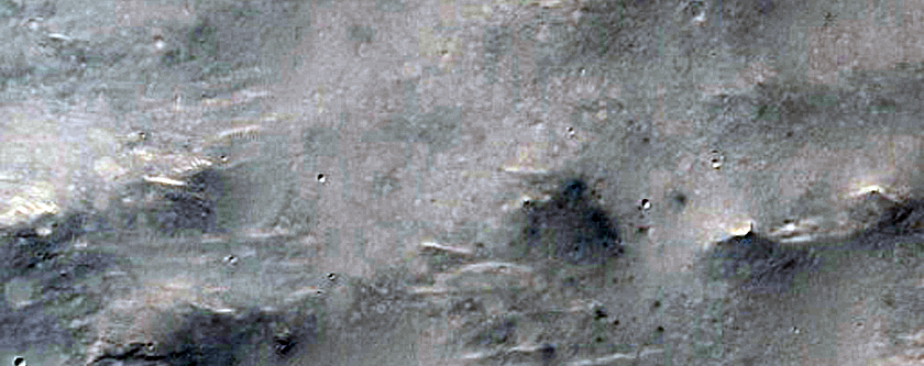 Bodemrelif ten noordwesten van de Gale krater