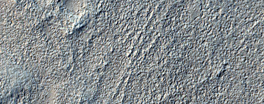 En kjede av hauger i Utopia Planitia