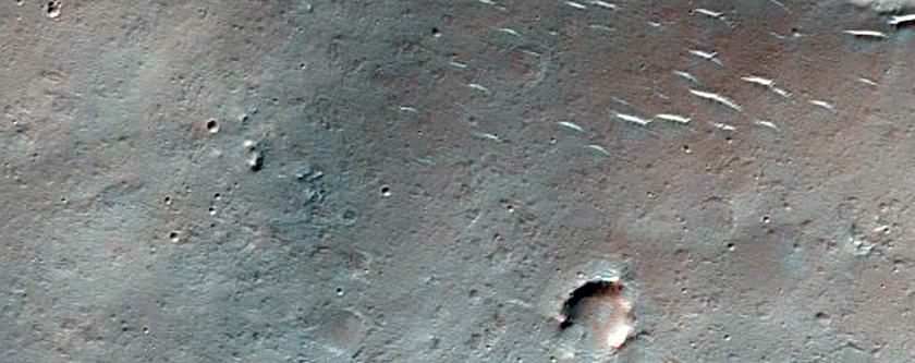 Small Dark Barchan Dunes in CTX Image
