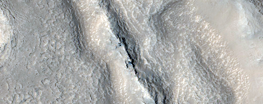 Ridge in Galaxias Fossae Region