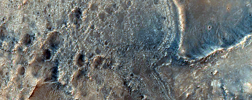 Возможное место посадки миссии Марс 2020 возле кратера Jezero