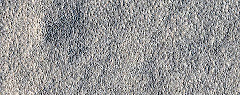 קווי זרימה וגבולות של קרחון פוטנציאלי במישור ארקאדיה פלניציה (Arcadia Planitia)