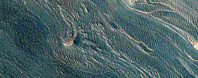 Steep North Polar Layered Deposits Scarp in Olympia Cavi
