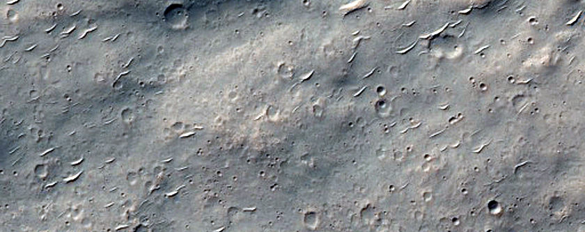 Восточная граница выбросов кратера Bam