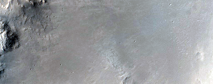Восточный край ударного кратера земли Arabia Terra