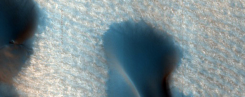 דיונות גדולות באזור הקוטב הדרומי של מאדים