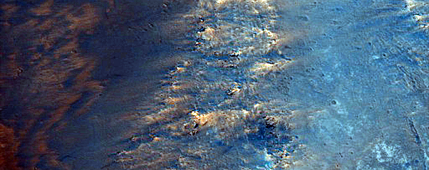 Crater Wall Near Mawrth Vallis
