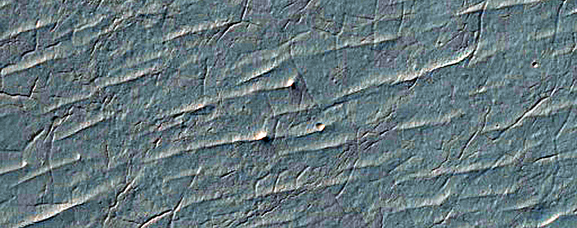 Fans in Crater Southeast of Holden Crater
