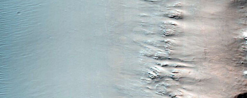 Gullied Crater Wall
