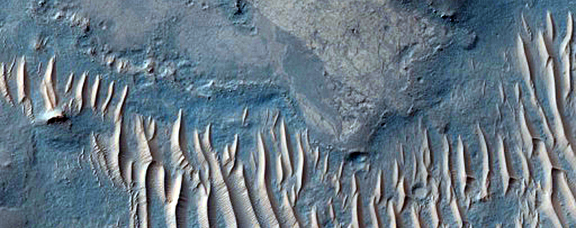 Floor of Noctis Labyrinthus Depression with Possible Layering
