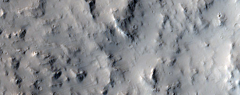Impact Crater on Lava Flow Front in Amazonis Planitia

