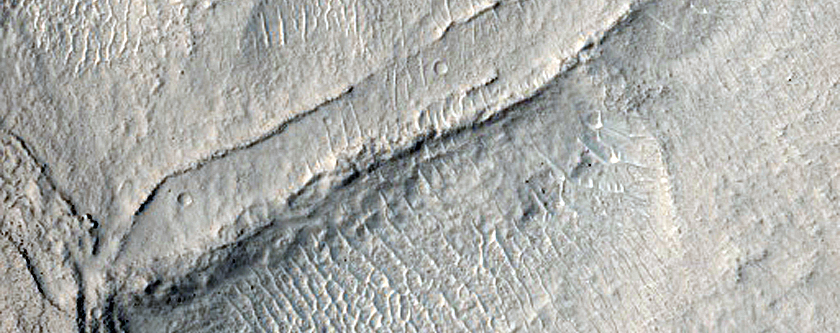 Ridges on Crater Floor West of Coloe Fossae
