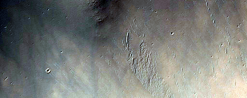 Layers on Crater Rim Near Denning Crater
