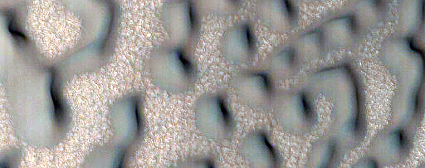 Polygons on Dunes in Crater
