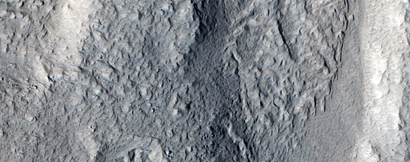 Channels Near Moreux Crater
