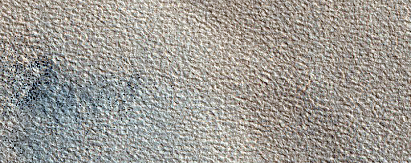Lobate Ejecta Blanket from North Polar Crater
