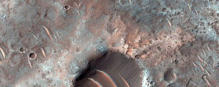 Landforms Northwest of Herschel Crater