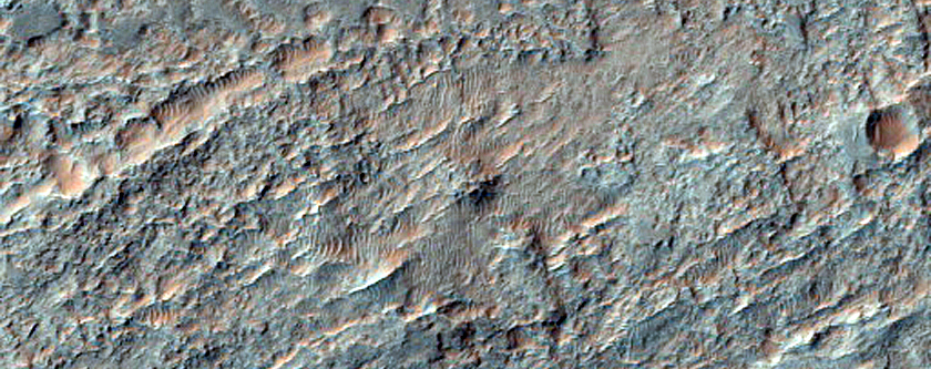 Ejecta of Crater in Ladon Valles
