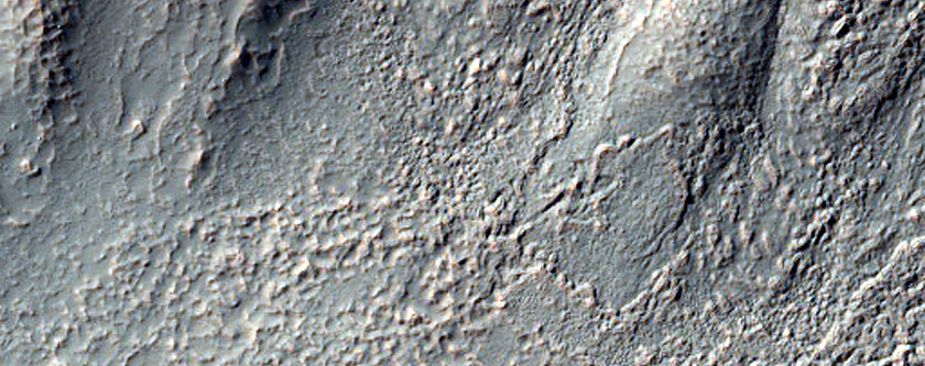 Flows along Crater Wall in Noachis Terra
