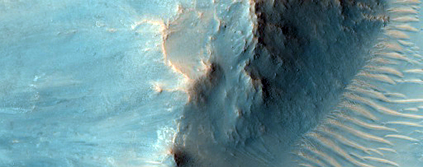 Impact Crater with Layered Ejecta
