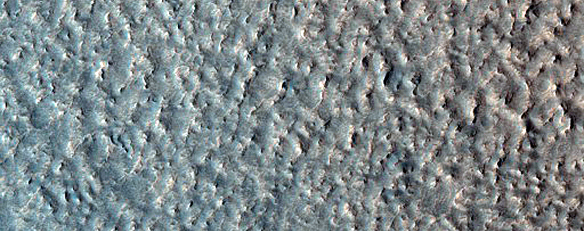 Pits and Ridges Around Mound in Protonilus Mensae

