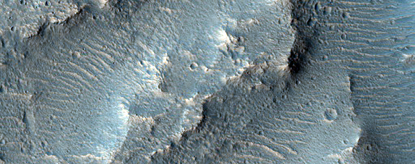 Shallow Branched Channel South of Etched Terrain in Ravi Vallis