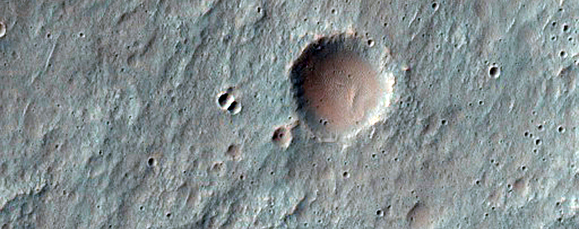 Channel Near Crater Ejecta in Terra Cimmeria
