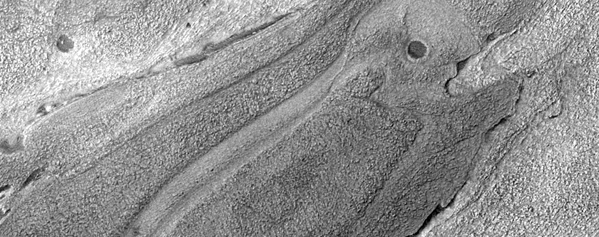 Mesa and Ridges in Hellas Planitia
