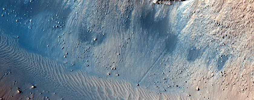 Possible Rock Falls on Steep Slopes in Cerberus Fossae
