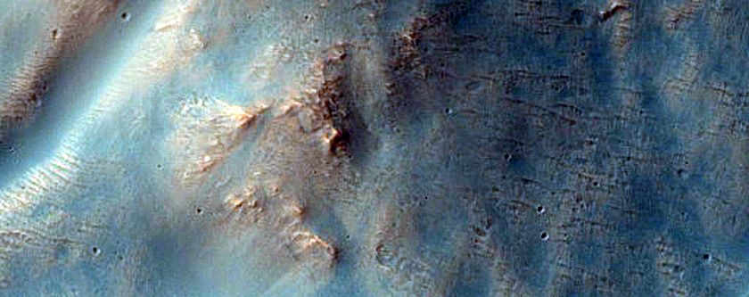 Channels Eroded into Kasabi Crater Northwest of Hadriaca Patera