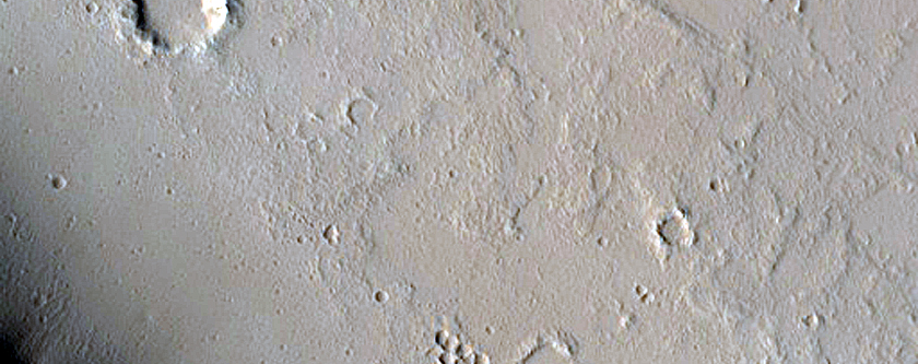Trough Intersecting Crater Rim