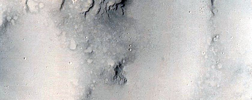 Layers in Crater Wall Near Apollinaris Patera
