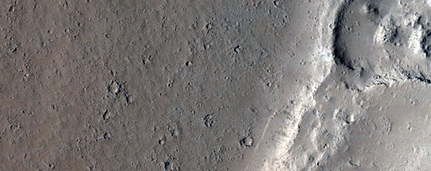 Northern Elysium Planitia Degraded Crater Rim
