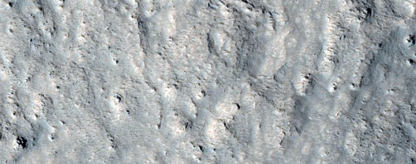 Crater on Mesa in Mamers Valles
