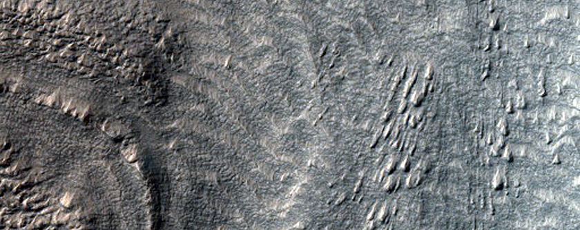 Flow in Crater near Reull Vallis