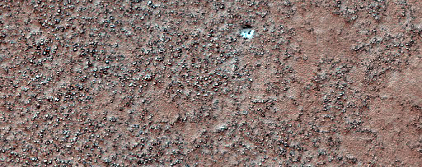 Possible Boulder Field and Contact in Huxley Crater