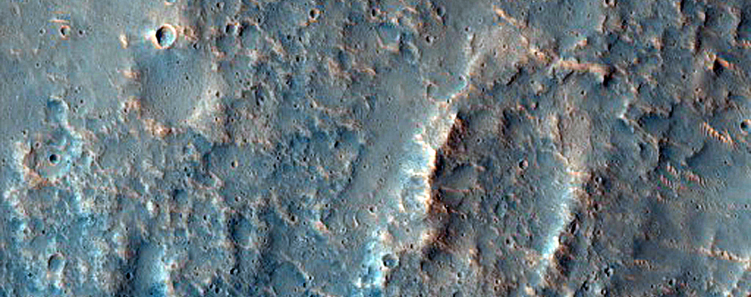 Heavily Cratered Mesa-Forming Unit Overlapping Crater Ejecta Blanket
