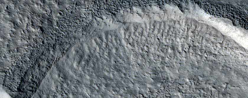 Double Crater on Northern Flank of Alba Patera
