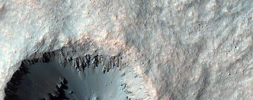 Fresh Impact Crater Smaller Than 1-Km Diameter
