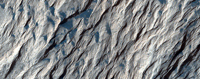 Stratigraphy along Slope of Layered Deposit in Candor Chasma