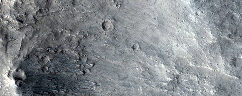 Central Uplift of Large Crater near Mawrth Vallis
