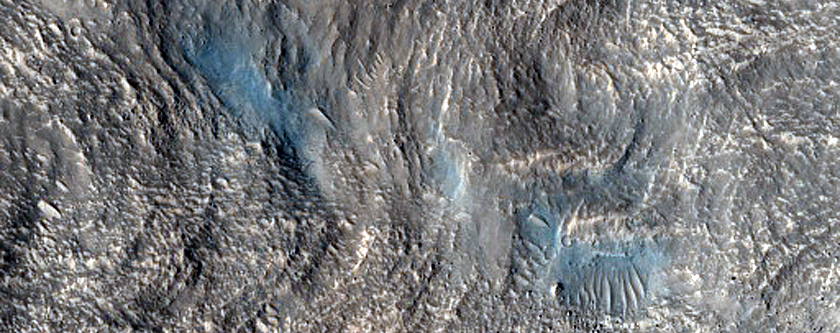 Eastern Rim and Ejecta of Tomini Crater