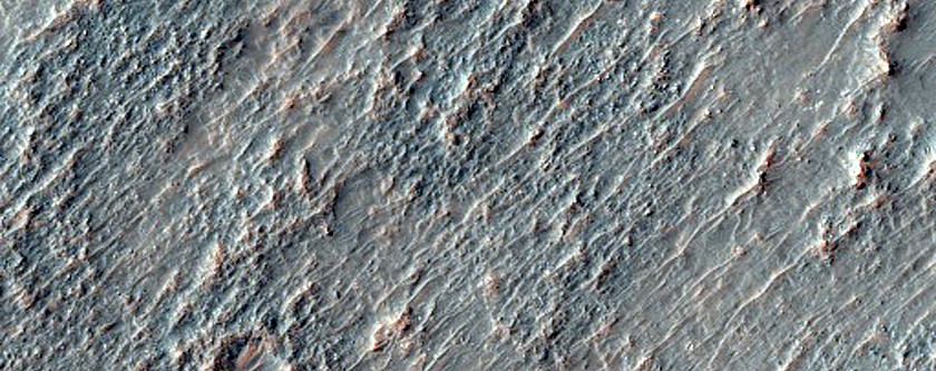 Ridge on Crater Floor in Southern Mid-Latitudes