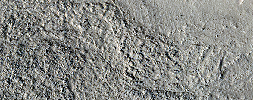 Layers along Mesa Wall in Deuteronilus Mensae
