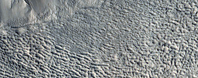 Infilled Crater near Tinjar Valles
